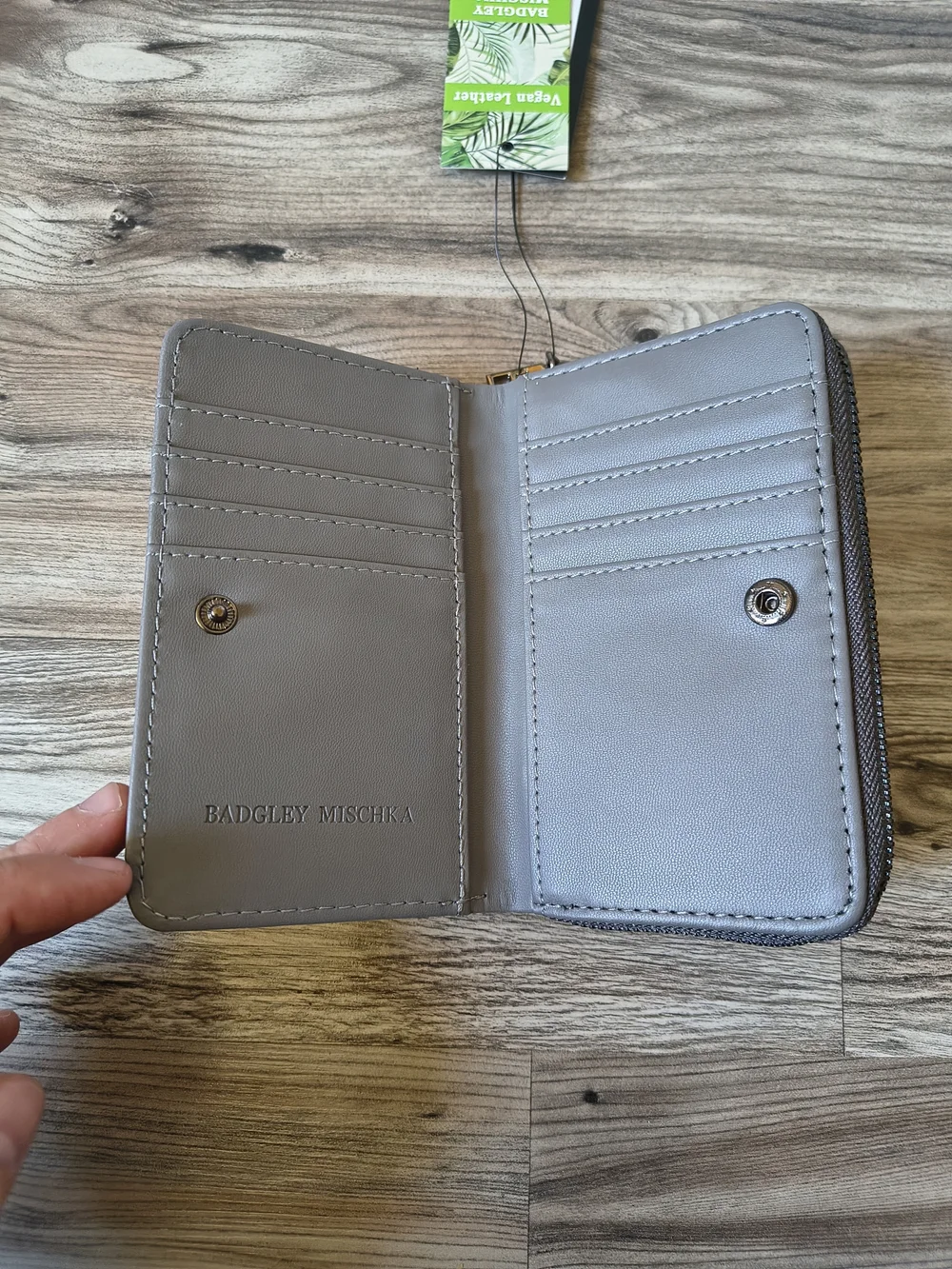 Badgley Mischka Gray Croc-Embossed Wallet